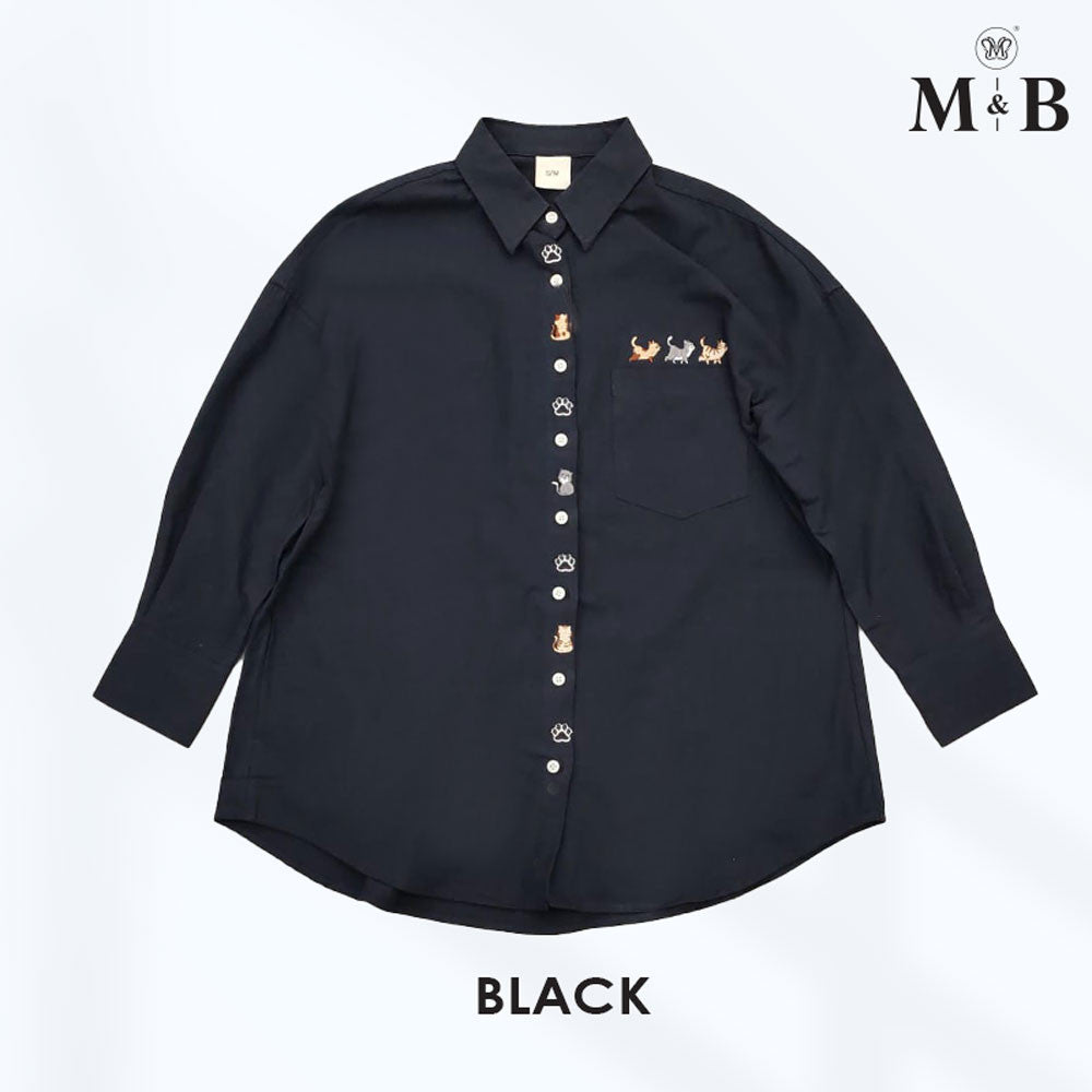 Ladies Embroidery Shirt - Cat Paw Edition