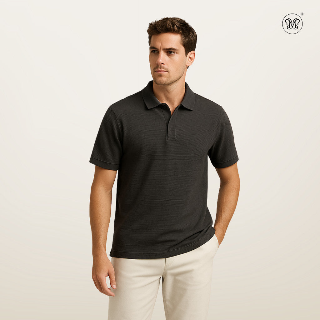 Men's Textured Polo T-Shirt