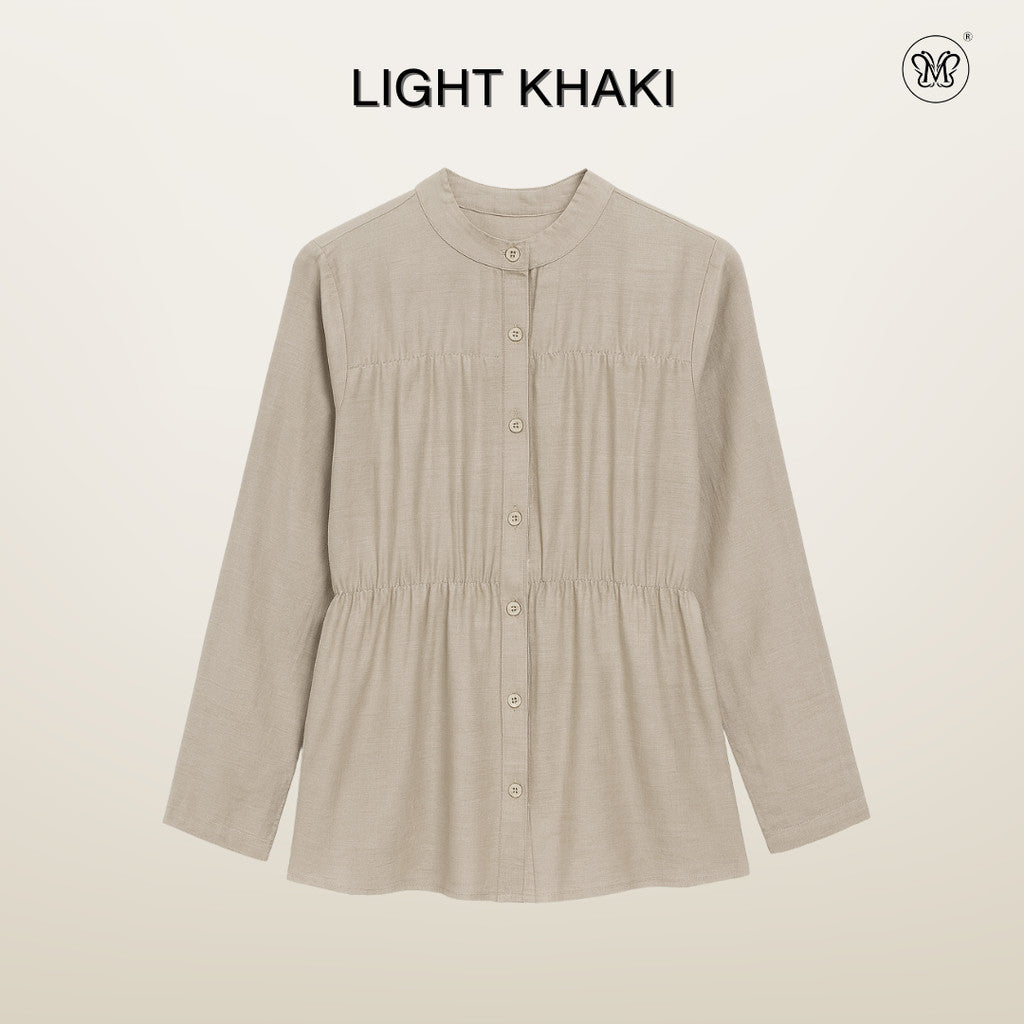 Blouse Plain With Gathered Seam