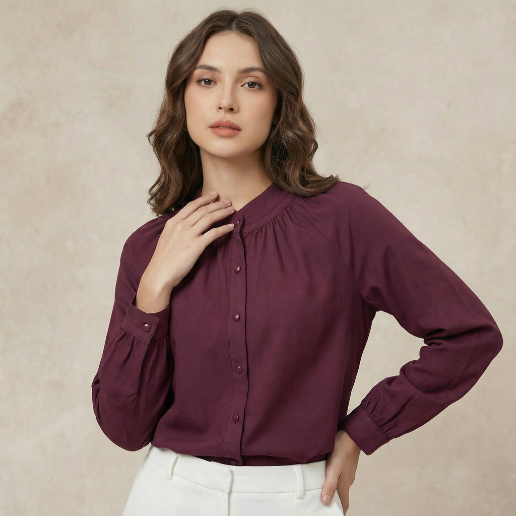 Raglan Sleeve with Soft Pleated