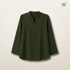 Blouse Casual V-Neck Zip