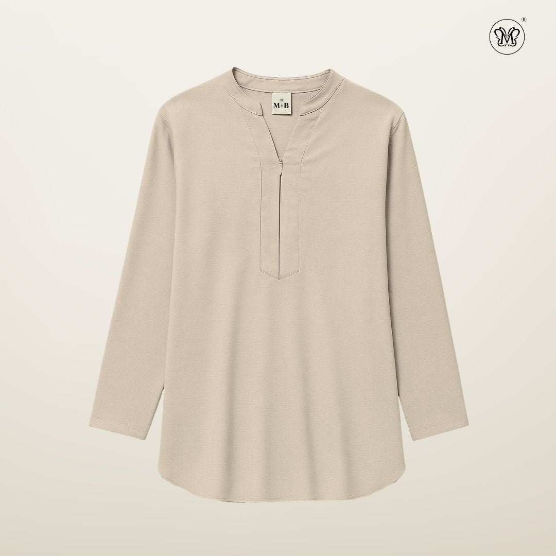 Blouse Casual V-Neck Zip