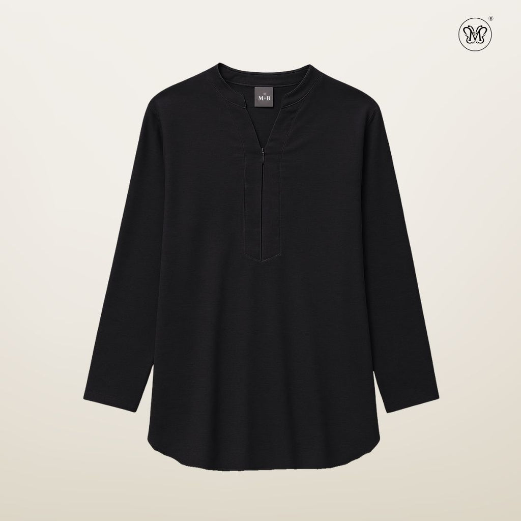 Blouse Casual V-Neck Zip