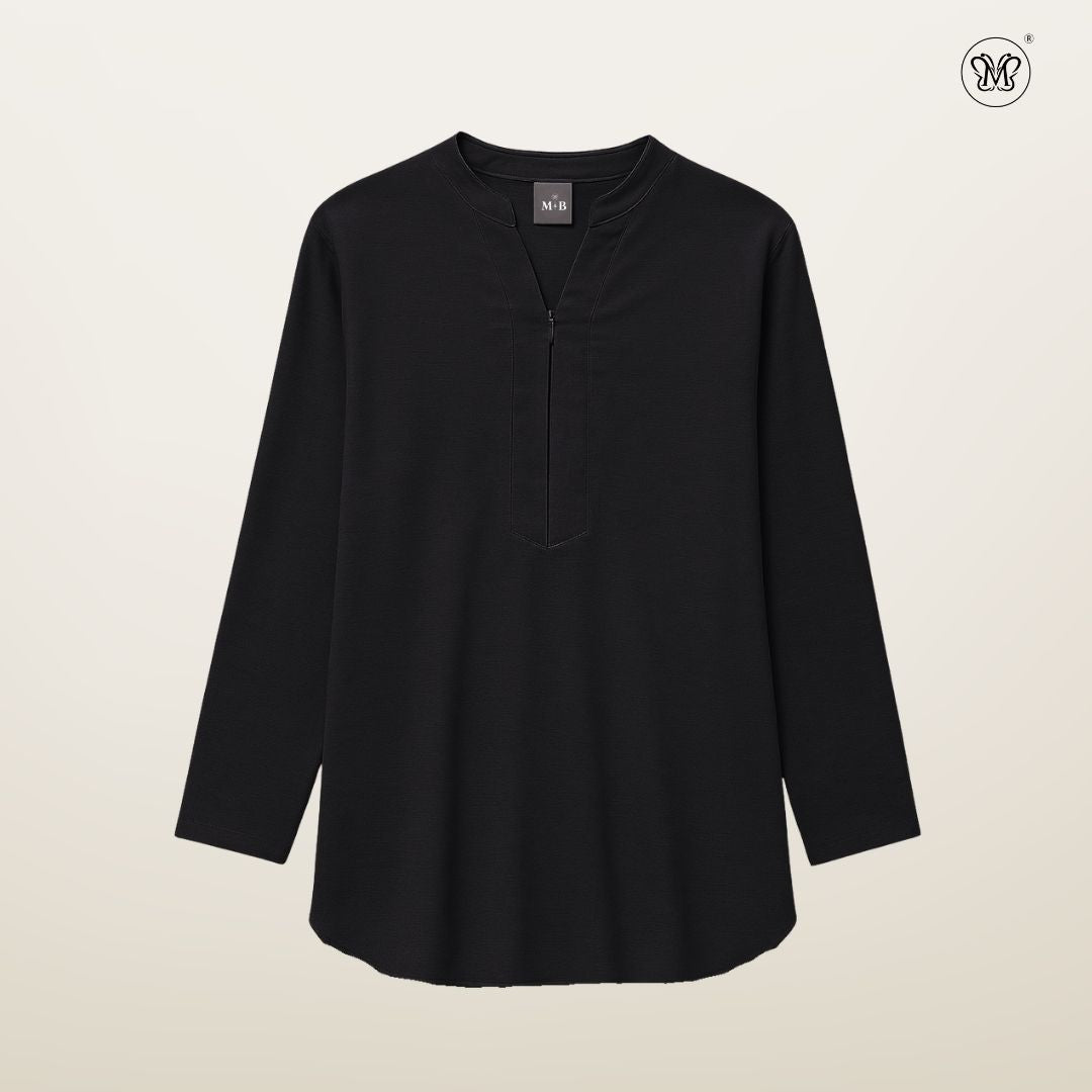Blouse Casual V-Neck Zip