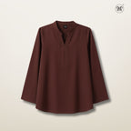 Blouse Casual V-Neck Zip
