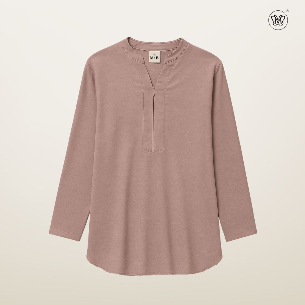 Blouse Casual V-Neck Zip