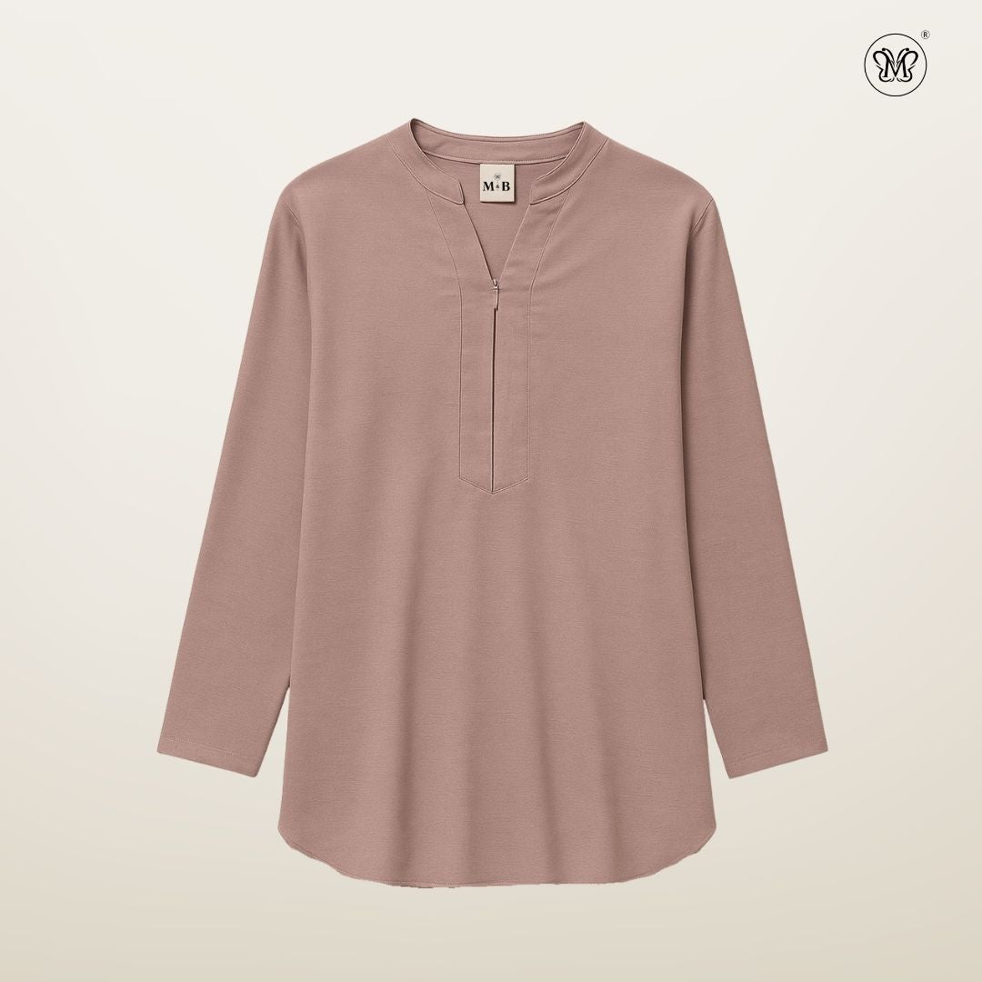 Blouse Casual V-Neck Zip