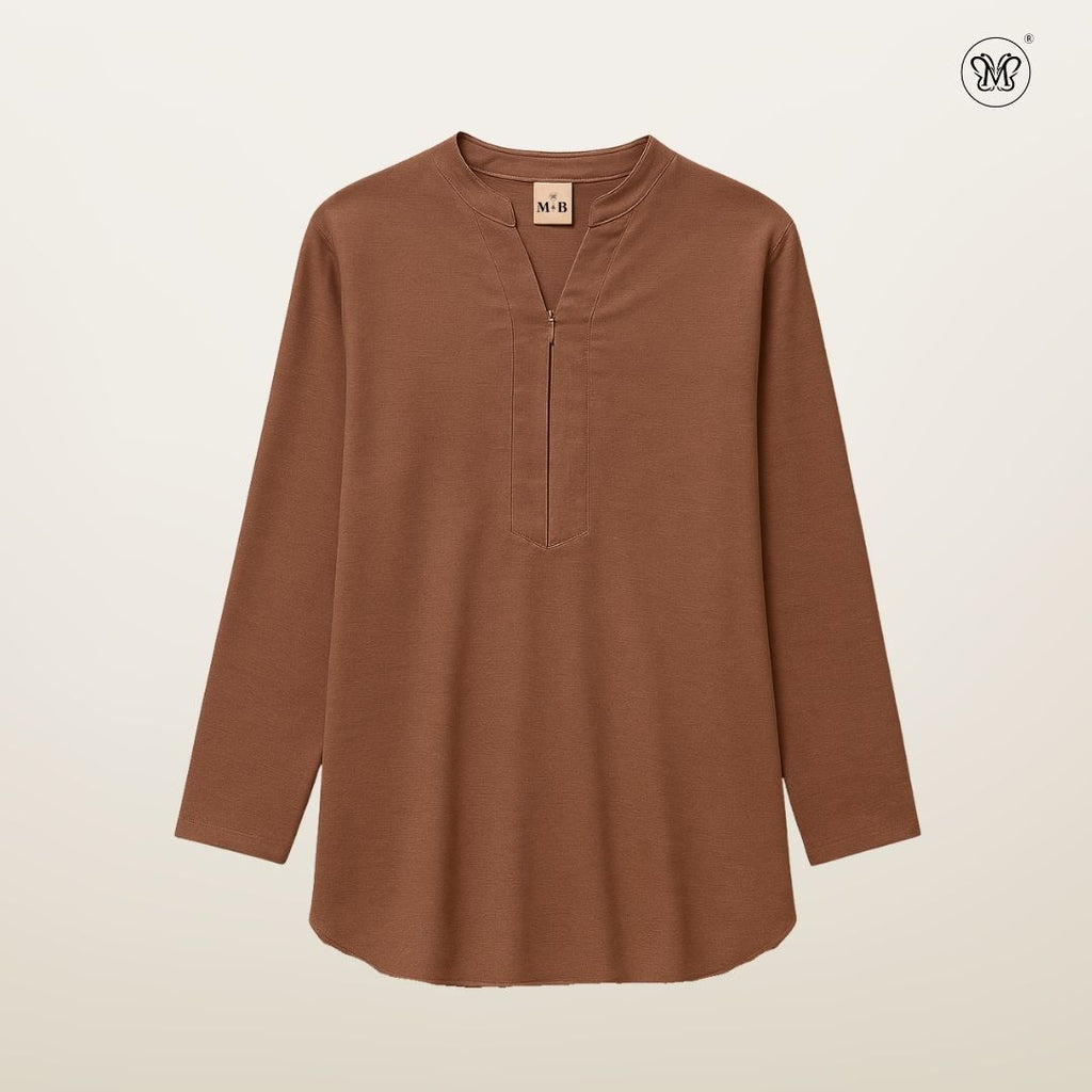 Blouse Casual V-Neck Zip