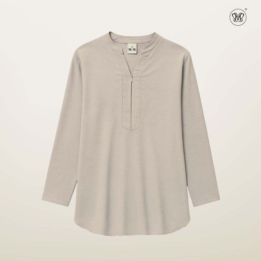 Blouse Casual V-Neck Zip