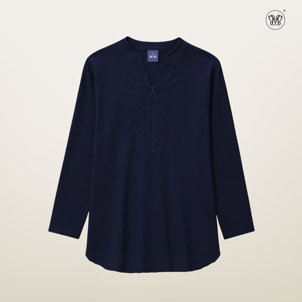 Blouse Casual V-Neck Zip