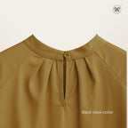 Mock Neck Pleated Blouse