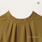 Mock Neck Pleated Blouse