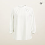 Mock Neck Pleated Blouse
