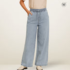 Ladies Denim Trousers with Drawstring