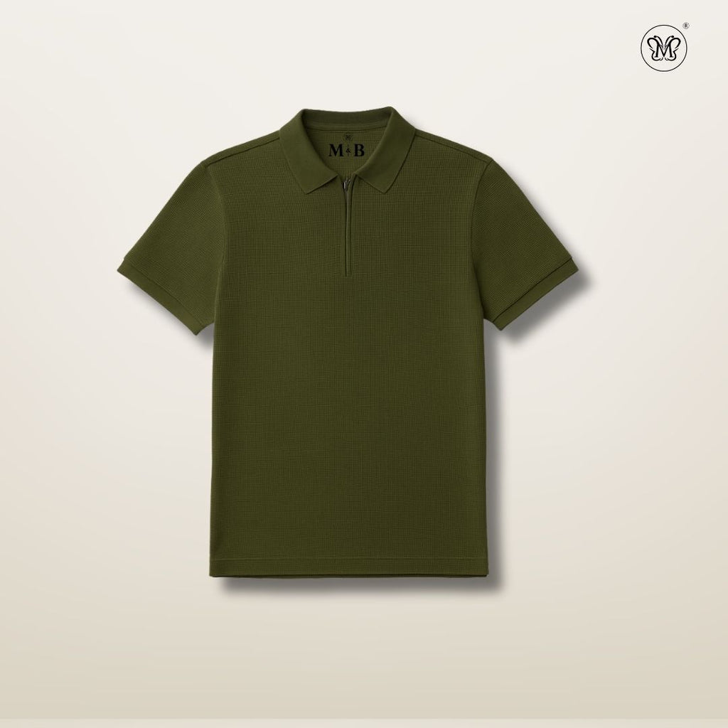 Men's Waffle-Knit Polo Shirts