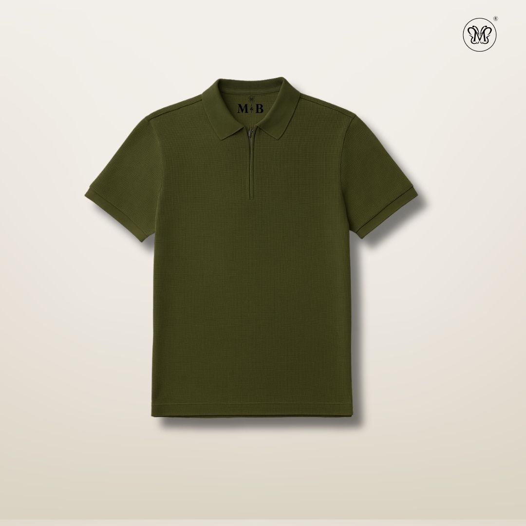 Men's Waffle-Knit Polo Shirts