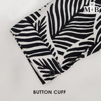 Ladies Printed Button Cuff Blouse