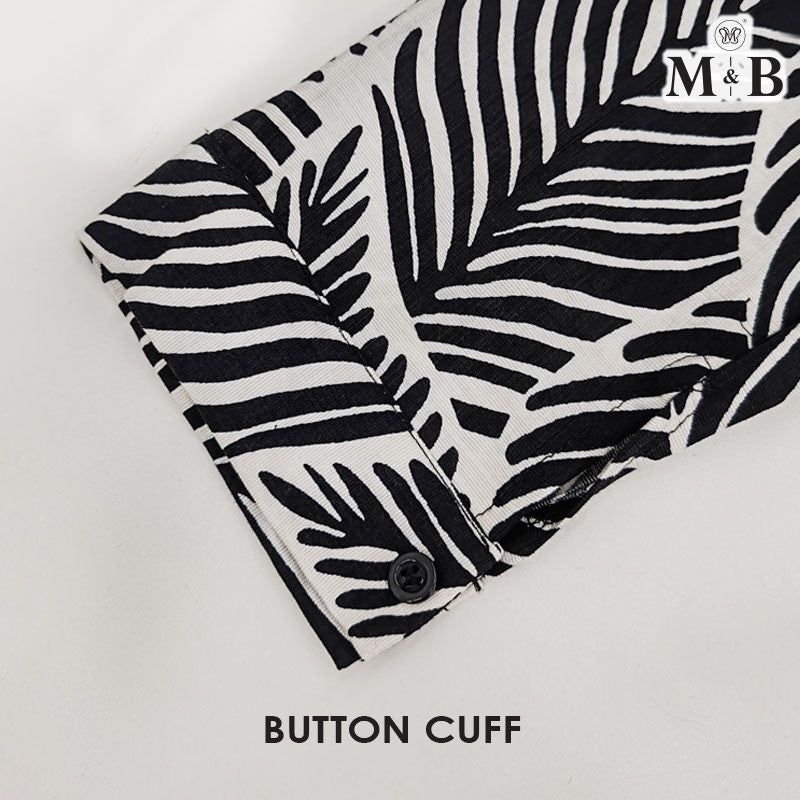 Ladies Printed Button Cuff Blouse