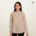 Ladies Printed Button Cuff Blouse L2