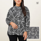 Ladies Printed Button Cuff Blouse