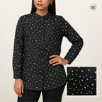Ladies Printed Button Cuff Blouse L2