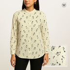 Ladies Printed Button Cuff Blouse L2