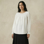 Soft Gathered Wrist Blouse