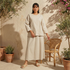 Ladies Front Pockets Linen Set