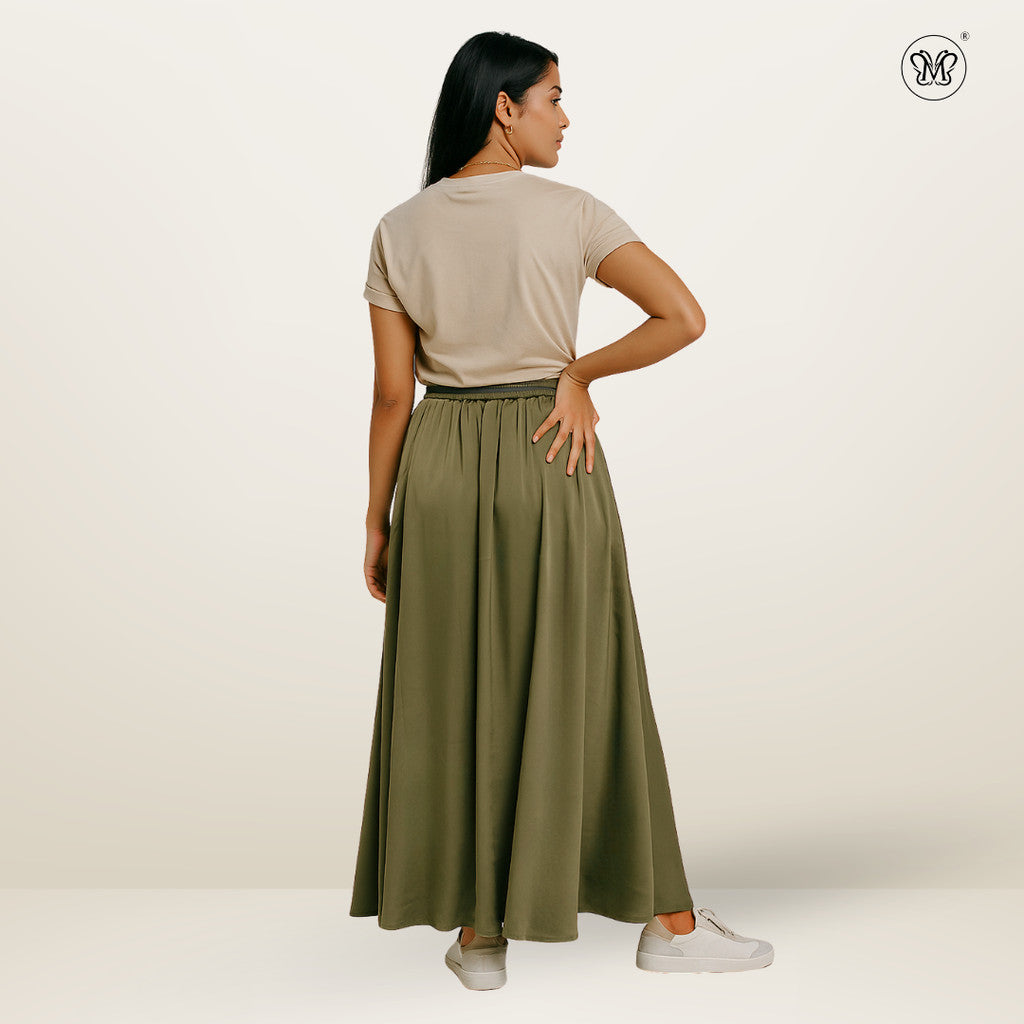 Satin Maxi Cut Skirt