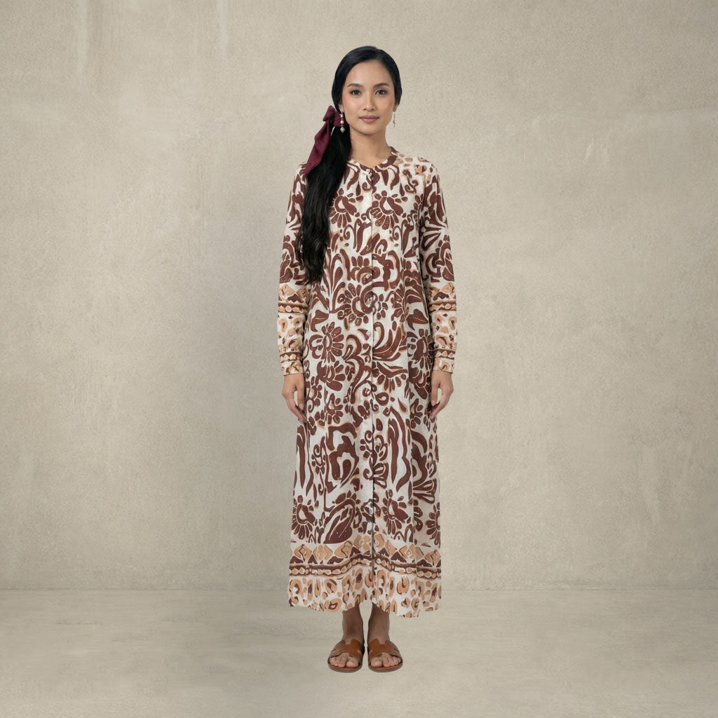 Buttoned Cuffs Dress