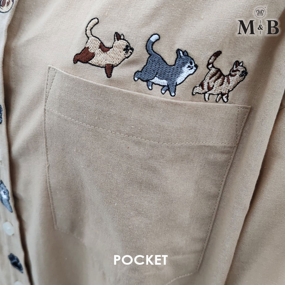 Ladies Embroidery Shirt - Cat Paw Edition