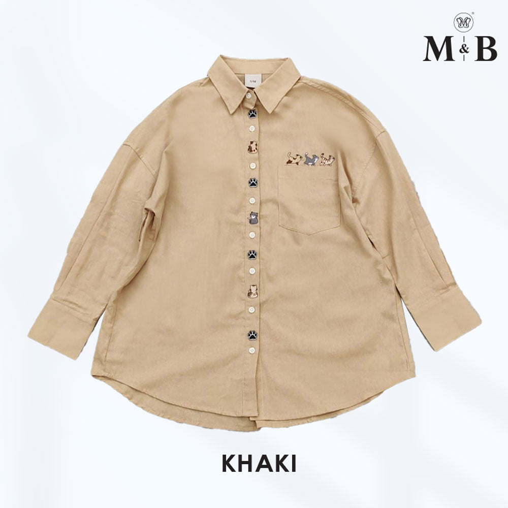 Ladies Embroidery Shirt - Cat Paw Edition