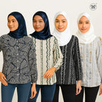 Ladies Printed Blouse Top - Modest Fit