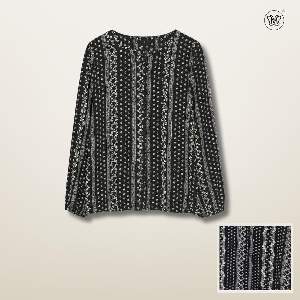 Ladies Printed Blouse Top - Modest Fit