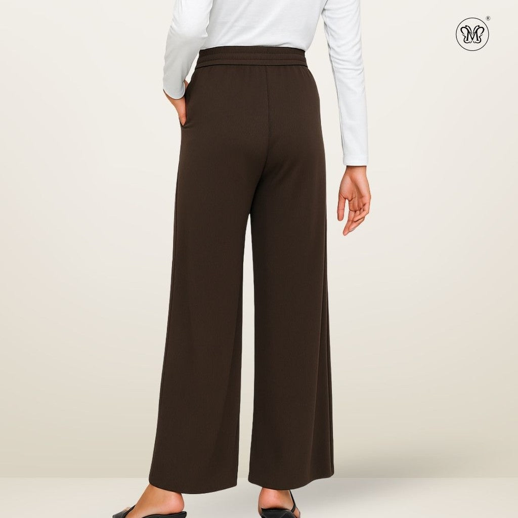 Ladies Wide-Leg Pants with Drawstring