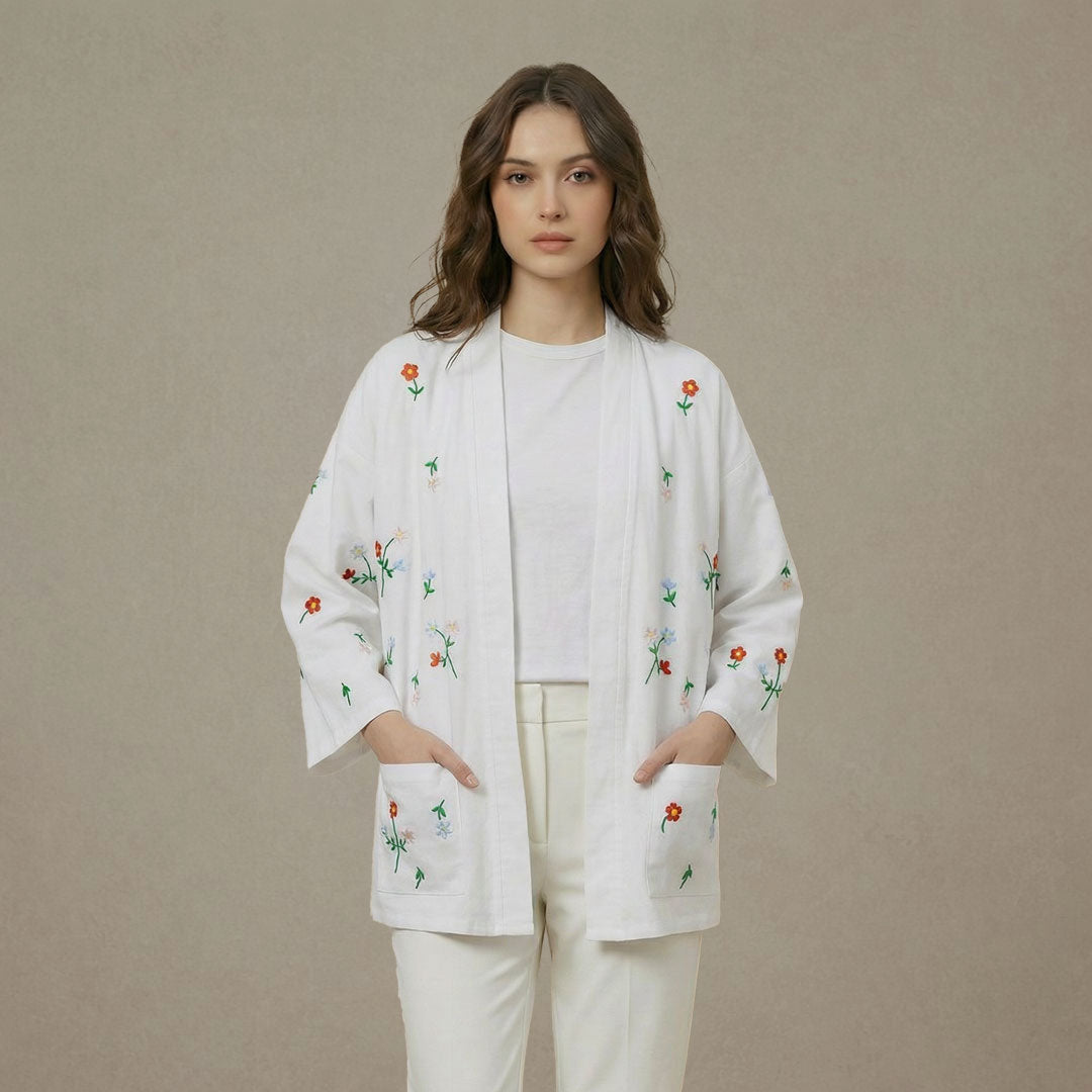 Floral Embroidered Cardigan