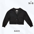 Ladies Outerwear Cropped Button-Up Cardigan