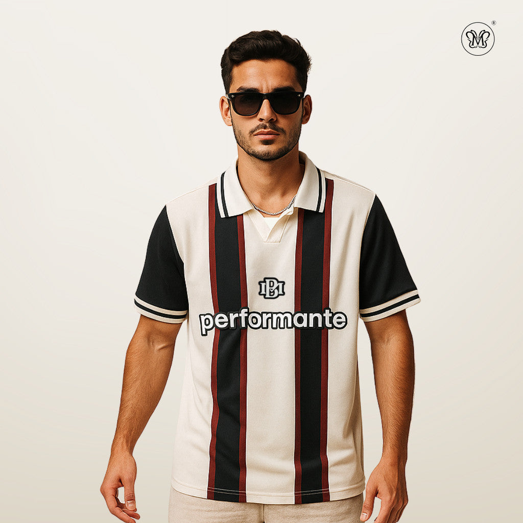 Men’s Striped Polo Shirt– Performante Edition