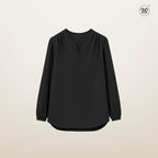 Gathered V-Slit Neckline Blouse