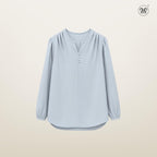 Gathered V-Slit Neckline Blouse