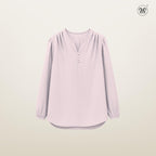 Gathered V-Slit Neckline Blouse