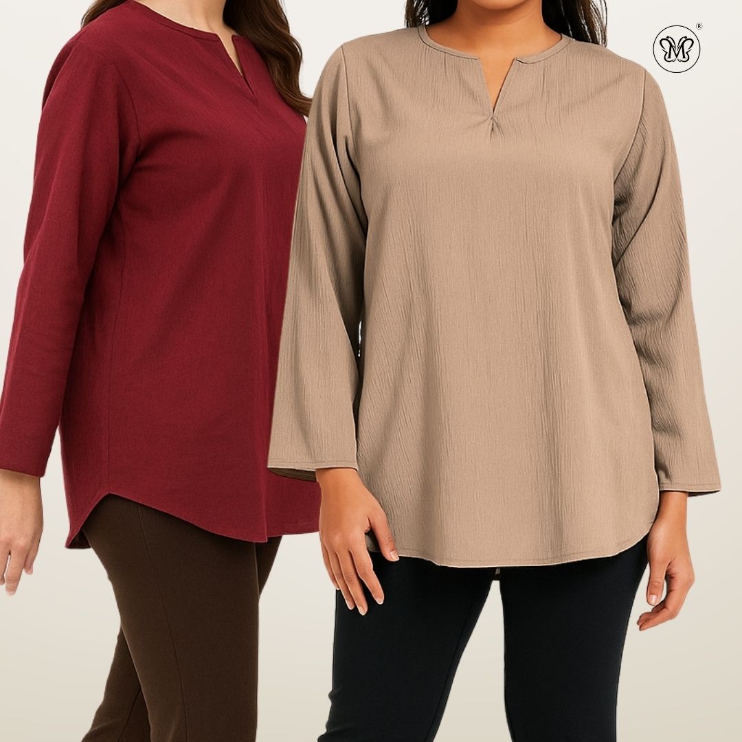 Ladies Modest V-Notch Neckline