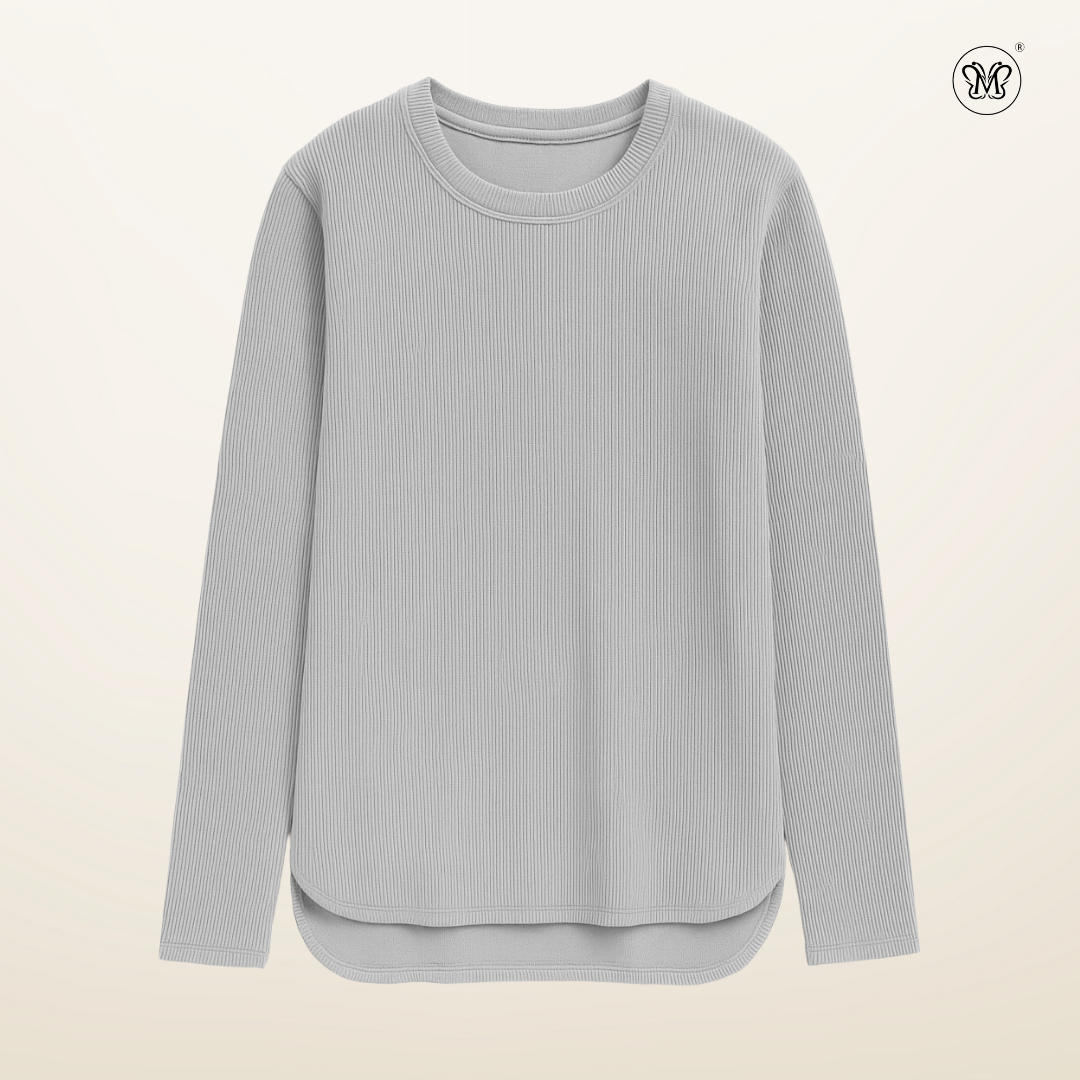 Ribbed Knit Casual Top