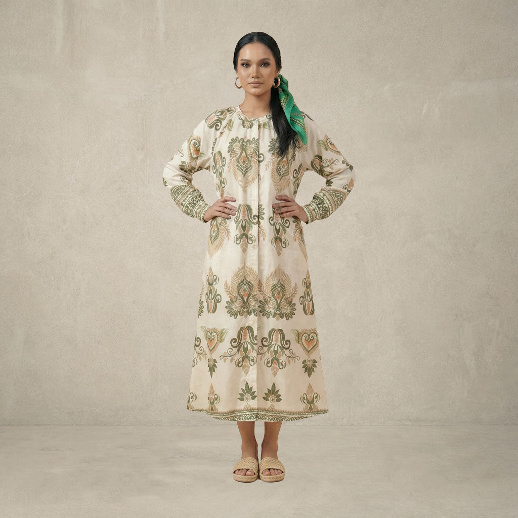 Buttoned Cuffs Dress L2