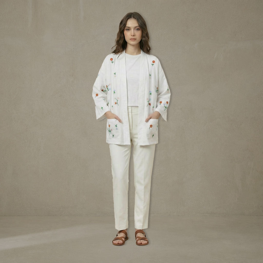 Floral Embroidered Cardigan
