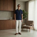 Men's Waffle-Knit Polo Shirts