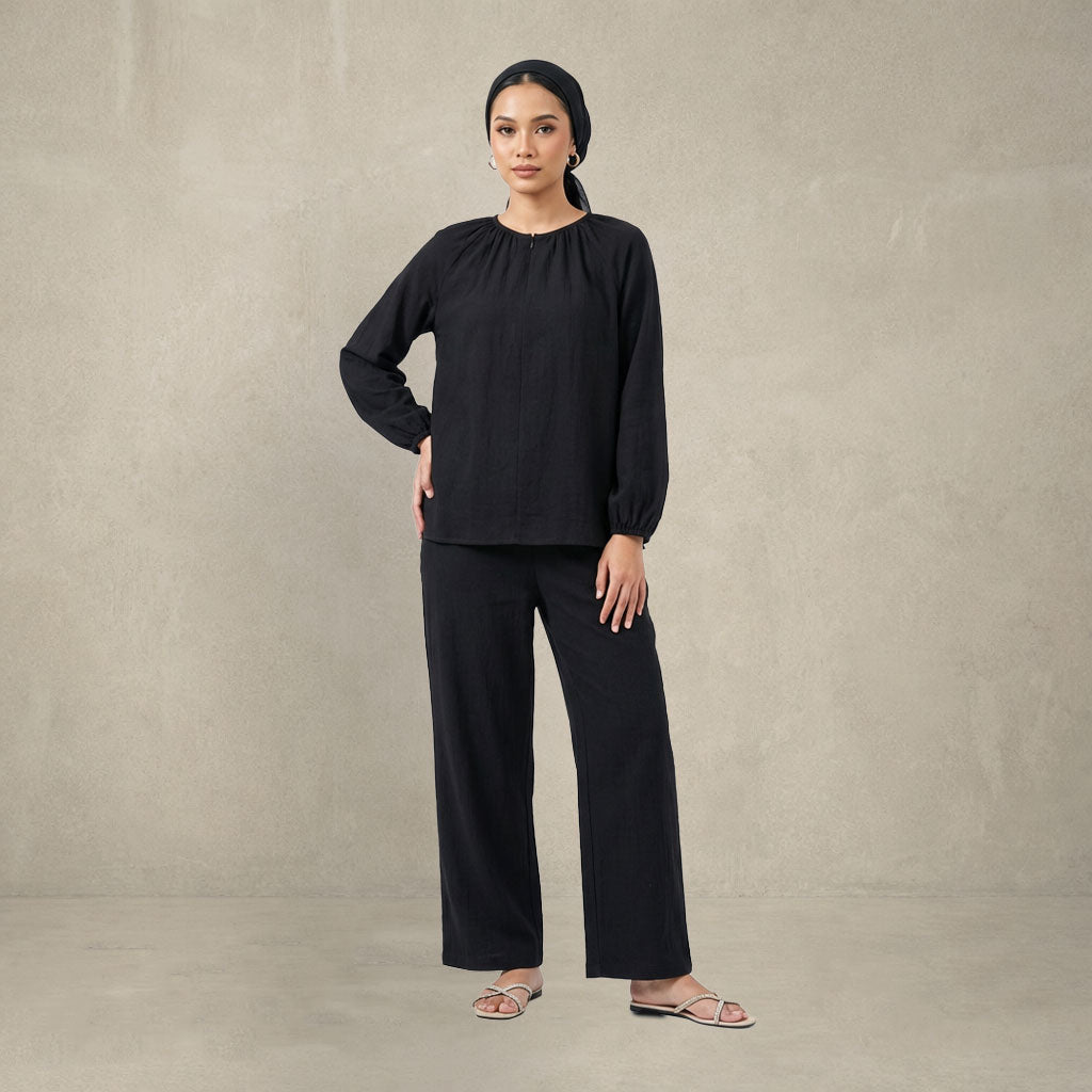 Ladies Linen Front Hidden-Zip