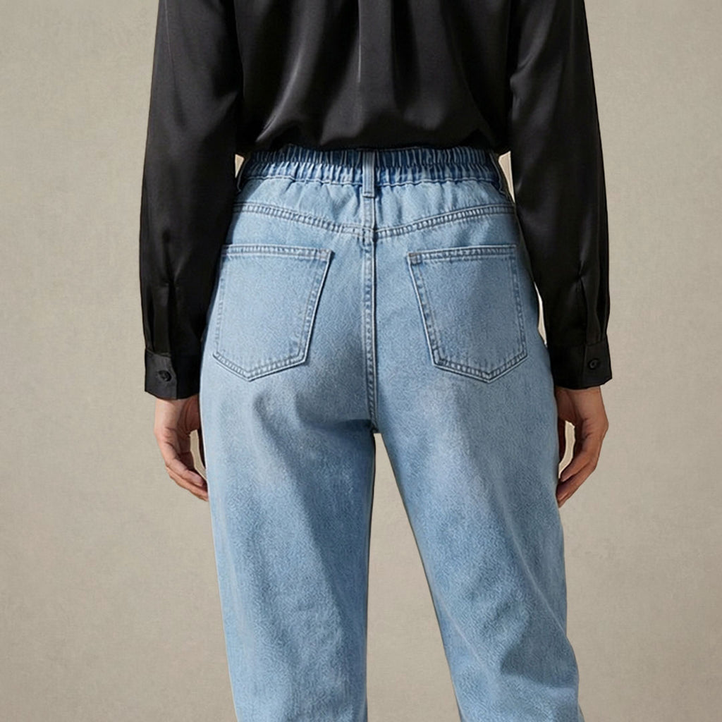 Ladies Denim Trousers with Drawstring