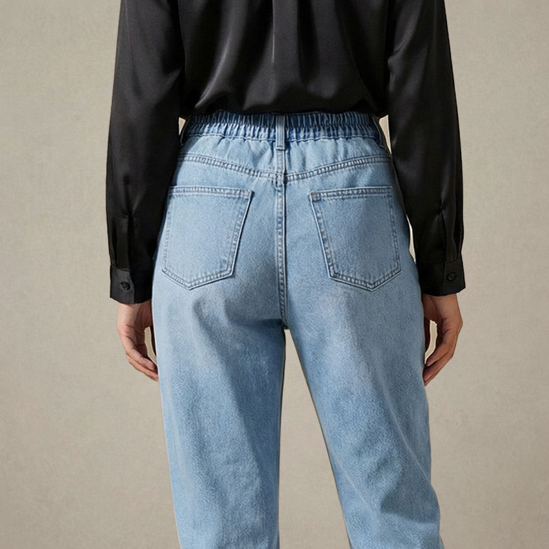 Ladies Denim Trousers with Drawstring