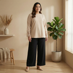 Intricate Lace Cuff Blouse